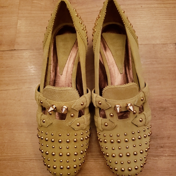 Fleur et Rosée Green Suede Leather Loafe - Picture 3 of 13